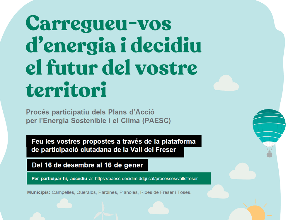 Cartell Procés participatiu dels Plans d'Acció per l'Energia Sostenible i el Clima (PAESC)